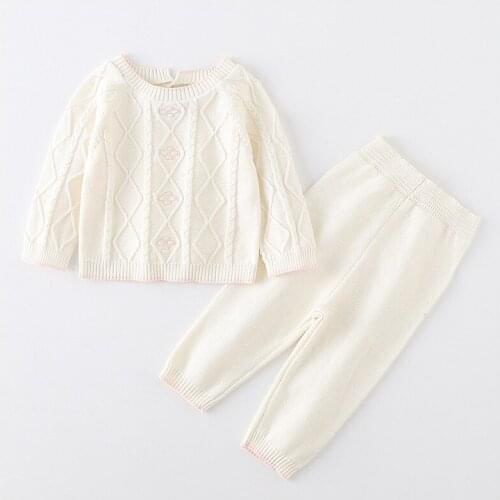 ZWF543 Girls Clothes Set 2PCs Long Sleeve White Tops+Pants Kids Winter Clothes Children clothing set roupas menina