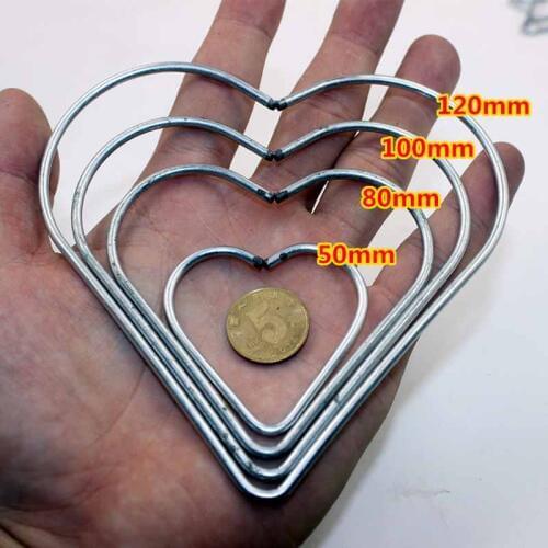 10pcs Star Love Heart Shape Dream Catcher Circle Rings Silver Color 50-200mm Blank Hanging Circle Catcher Reve Net Findings