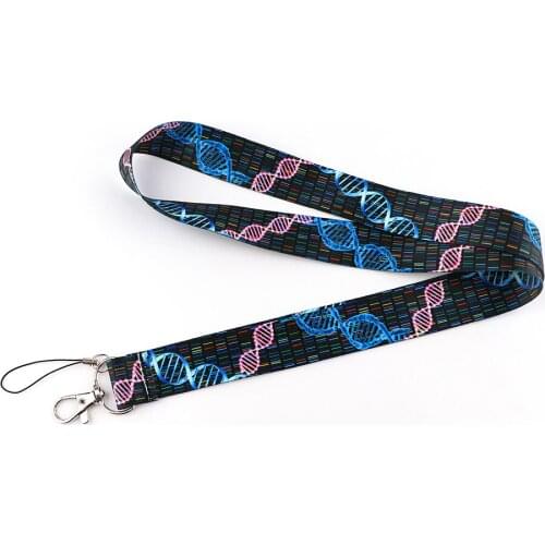 10pcs/lot J2921 Medical DNA Lanyard Keychains Accessory For Mobile Phone USB ID Badge Holder Key Neck lanyard For Doctor Nurse