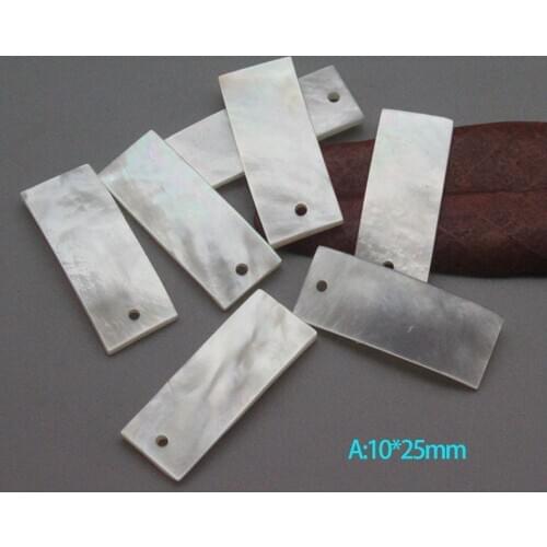 10pcs Natural Abalone Shell Geometric Rectangle Polishing Pendant Jewelry Making New DIY Necklace Hair Clip Earrings Accessories