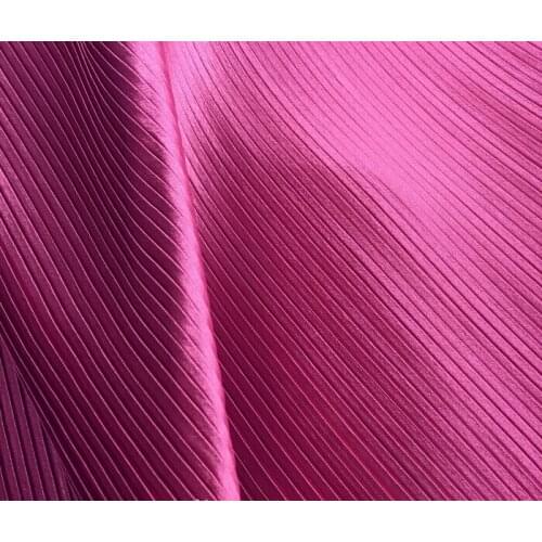 2 meters 150cm 59.05" width peach pink fine stripe crumple accordion pleated faux silk satin fabric for summer MM343