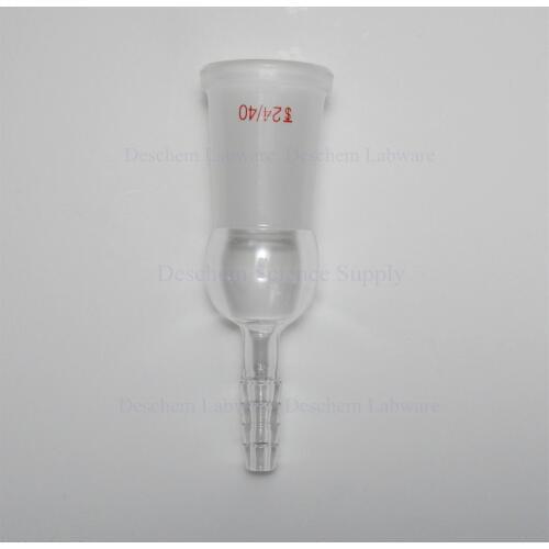 24/40,Glass Socket To Rubber Hose Inlet Adapter,Straight Connection W/Screw