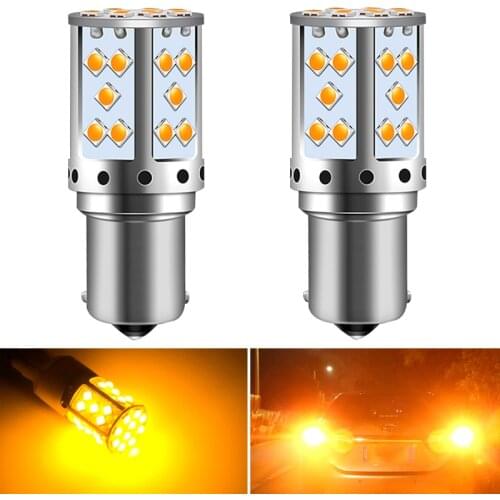 2x Canbus No Error P21W 1156 BA15S T20 7440 BAU15S LED Bulb For Kia Rio 3 4 2015 2016 2017 2018 Car Reverse Lights 3030 orange