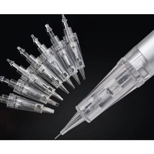 30pcs Disposable Permanent Makeup Cartridge Bayonet Needles 1RL/3RL/5RL Tattoo Gun Micropigmentation Device Eyebrow Lip Pen