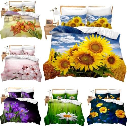 3D printing Bedding Set rose printing quilt cover pillowcase household decoration duvet cover garden Home textile Bedding set
