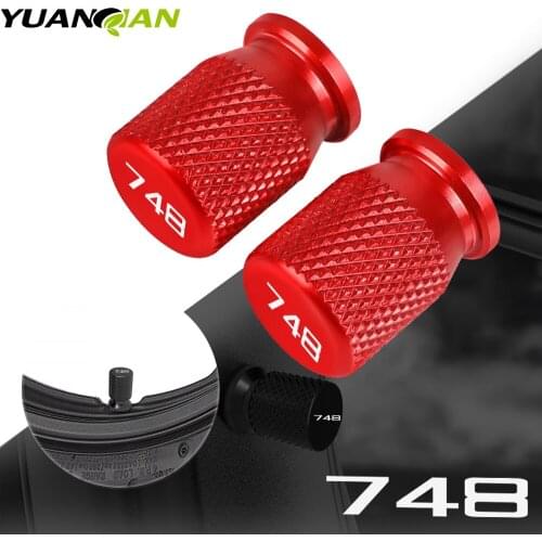 For DUCATI 748 748S 748R S R All Years WIht Logo 749S 749R 1pair Red Motorcycle CNC Vehicle Wheel Tire Valve Stem Caps Covers
