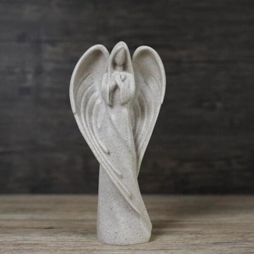 Guardian angel sculpture decoration living room study creative statue crafts retro home accessories prayer angel