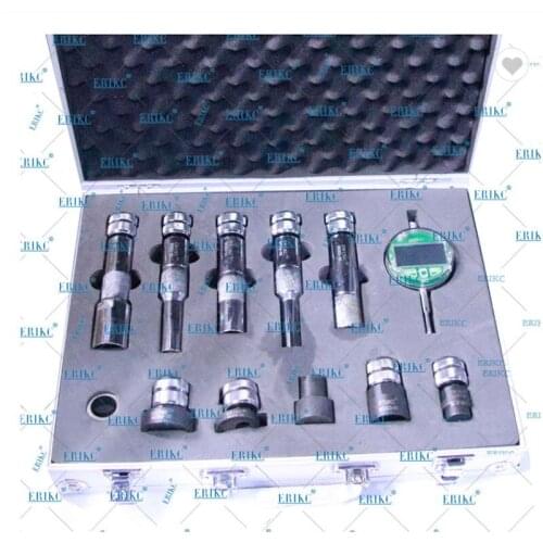ERIKC Injector Gaskets Shims Lift Measure Instrument E1024007 CR Fuel Injector Nozzle Washer Space Testing Tools Set Black color