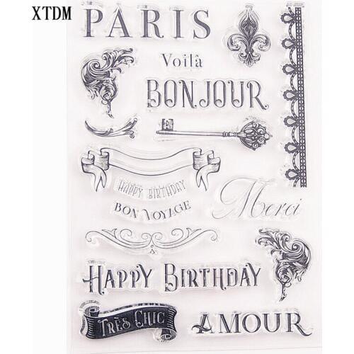Hot sale Paris Transparent Clear Stamps / Silicone Seals Roller Stamp for DIY scrapbooking photo album/Card Making