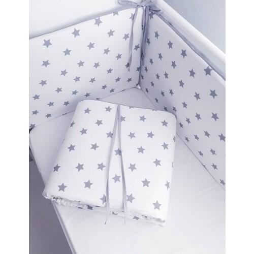 Jaju Baby Handmade Gray Design Special Size Crib Side Protection (4 Sides) Special Size, Baby Barrier Set