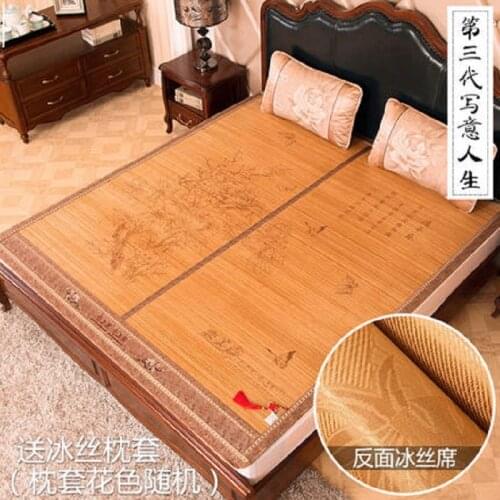 Chinese printing skin-friendly summer mattress1.5/1.8 bamboo 100% natural bamboo manufacturing natural comfort foldmat