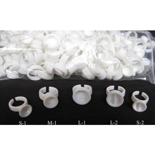 Eyelashes Glue Ring Holder For Eyelash Extension Pallet Disposable Eye Lashes Lash Glue Rings Cup Tools Set 100 Pcs