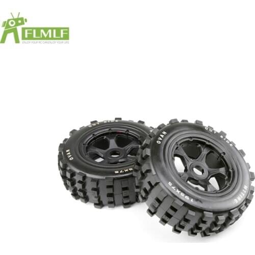 Knobby Front 195X75mm or Rear 195X80mm Wheel Tire Assembly Kit Fit for 1/5 HPI ROFUN BAHA ROVAN KM BAJA 5T 5SC LOSI 5ive-t DBXL
