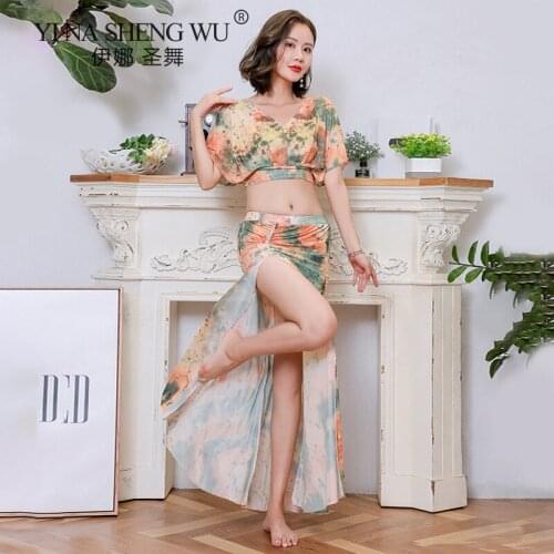 Belly Dance Costumes Spring and Summer New Belly Dance Clothes Female Suit Sexy Elegant Costumes Oriental Dance Suit Top + Skirt