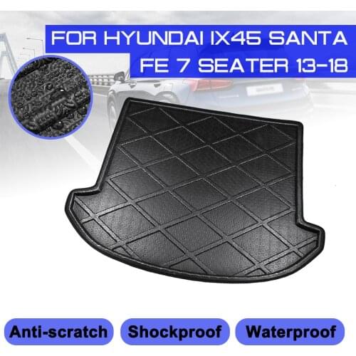 For Hyundai IX45 Santa Fe 7 Seater 2013-2018 Car Rear Trunk Boot Mat Waterproof Floor Mats Carpet Anti Mud Tray Cargo Liner