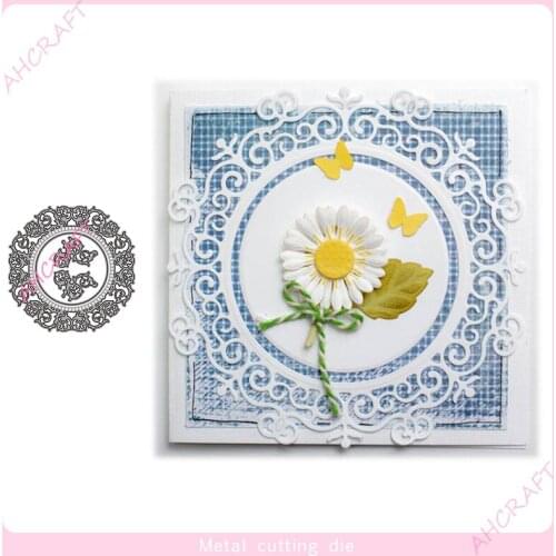 Round shape Lace Frame Metal Cutting Dies for DIY Scrapbooking Photo Album Decorative Embossing PaperCard Crafts Die2021