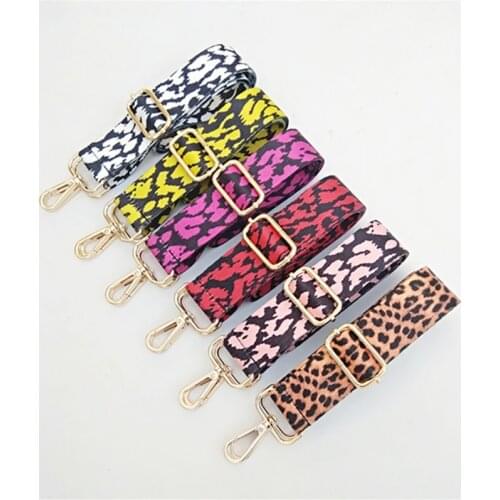 Leopard Bag Straps Women Shoulder Messenger Bags Adjustable Wide Strap Bag Part Accessories Female Messenger Bag Strap 130cm