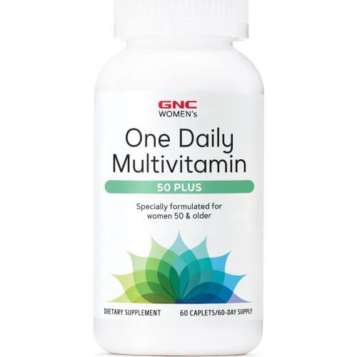 Womens One Daily Multivitamin 50 Plus 60 Caplets antioxidants to combat cell aging support for skin brain eye health