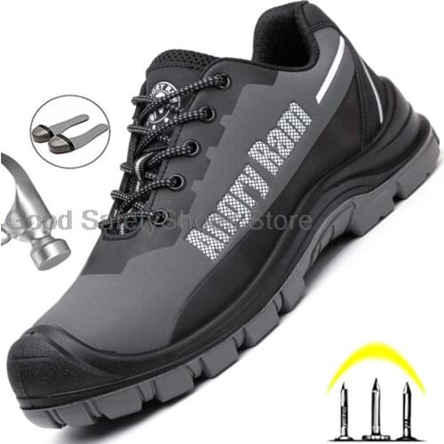 Security Work Shoes Men Steel Toe Industrial Shoes Male Anti-puncture Safety Boots Waterproof Safety Shoes Work Sneakers Boots