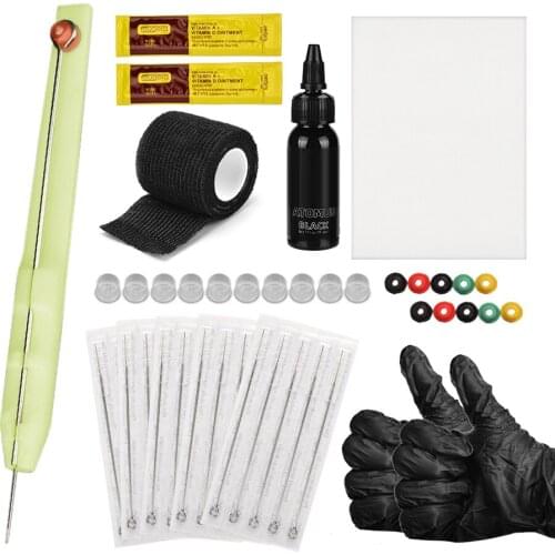 Tattoo Needles Set Disposable Tattoo Needles Gloves Grommets Includes 1RL / 3RL / 5RL / 7RL / 9RL Tattoo Tools Accessories
