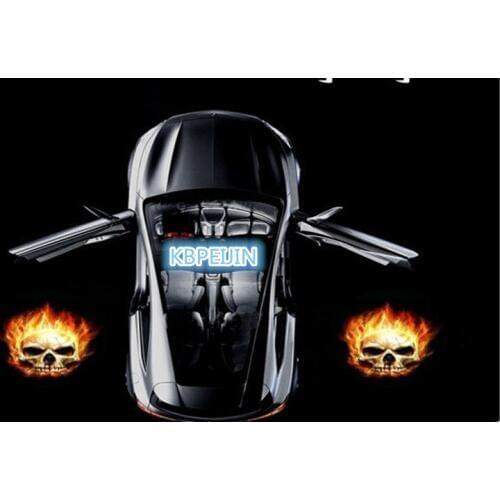 2pcs Car Styling Car Door Welcome Light Projector Logo Sticker for Dodge charger journey challenger caliber caravan Accessories