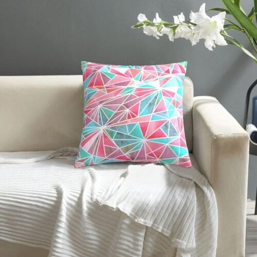 Watercolor Mosaic Shapes Pattern pillowcase printed cushion cover sofa waist pillow pillow cover
