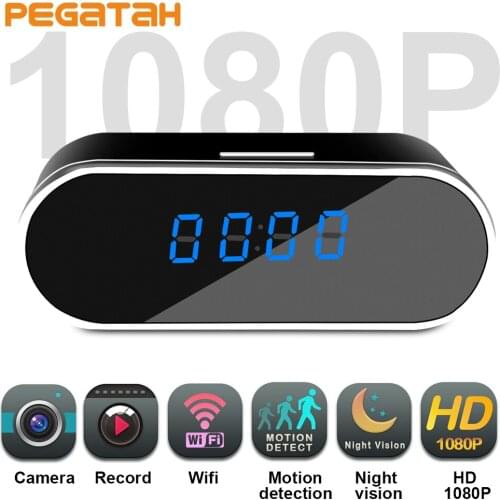 New HD1080P Mini Camera WIFI Clock Camera Time Alarm P2P Motion Detection Night Vision Remote Monitor Wireless IP Micro Cam