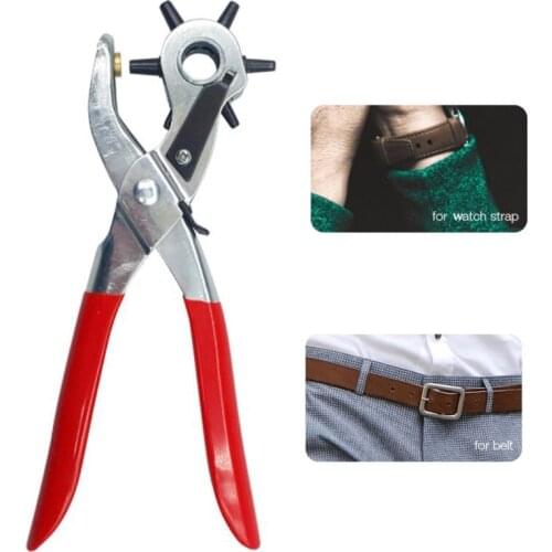 NEW Leather Belt Hole Punch Plier Eyelet Puncher Revolve Sewing Machine Bag Setter Tool Watchband Strap Craft Tools