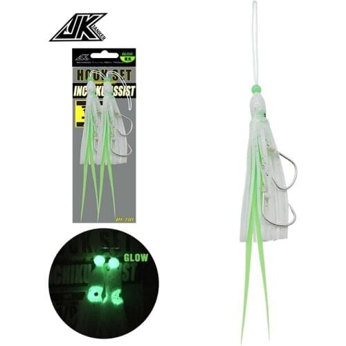 New IHP Luminous Inchiku Assist Hook 1/0 2/0 Pike Hooks Fishing Sea Lure Boat Of 80-150g Jigs 3 Colors Available Fishhook Tackle