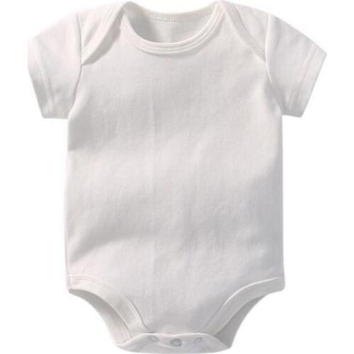 Solid Baby Romper Short Sleeve Baby Clothes Boy Girls Cartoon Cotton Romper 0-2T