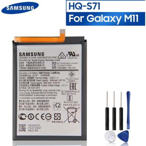 Original Replacement Phone Battery HQ-S71 For Samsung Galaxy M11 Authentic Rechargeable Battery 5000mAh With Free Tools