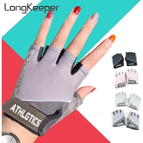 LongKeeper Fashion Half Finger Gloves Men Women Breathable Adjustable Silicone Non-slip Mittens Ridding Fitness Sport Guantes