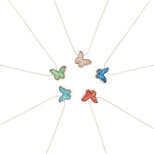 QIMOSHI 10PC Butterfly Necklace Pendant Contracted Multicolor Butterflies Charm Handmade Cute Chain Delicate Jewelry Women Girls
