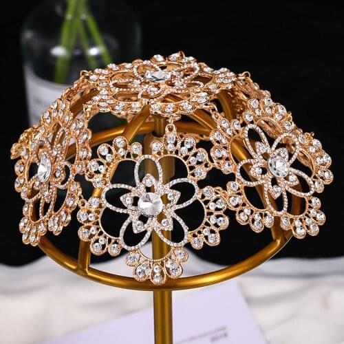 Luxury Weddings Rhinestone Crystal Headgear Bridal Headdresses Crowns Wedding Headband Bridal Tiaras Queen Bride Hair Jewelry