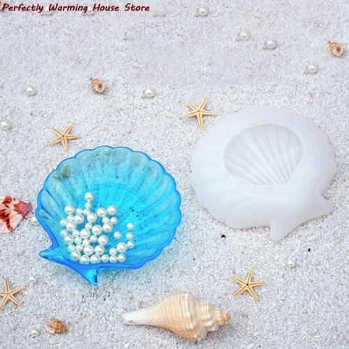 Concrete Silicone Mold Shell Shape Jewelry Storage Scallop Glue Tray Mold