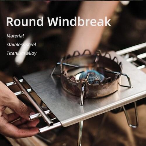 Outdoor Camping Windshield Stainless Steel/Titanium Windproof Windbreak Ring Suitable for SOTO310 Spider KOVEA Gas Tank Stove