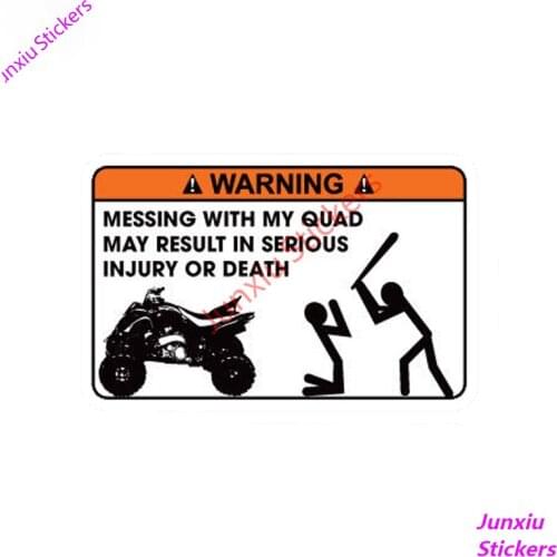 Funny MISSING WITH MY QUAD MAY RESULT IN SERIOUS INJURY OR DEATH Car Sticker and Decal Cover scratches Decoration PVC12x8cm