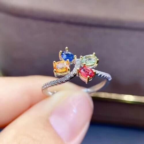 100% Real and Natural Natural and Real Sapphire Ring 925 sterling silver Fine jewelry Sapphire Ring