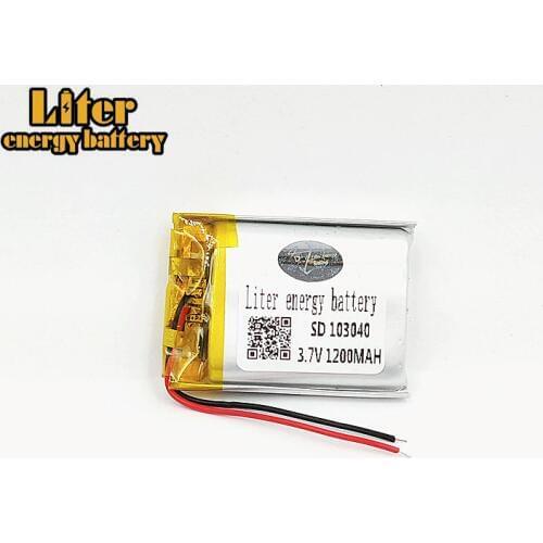 3.7V 1200mAh 103040 Lithium Polymer LiPo Rechargeable Battery For MP3 MP4 GPS PSP mobile video game PAD E-book Tablet