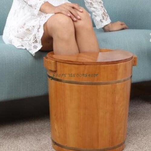 Acupoint Massage, Leg Soaking, Wooden Bucket Household Foot Bath, Foot Bath, Wooden Bucket Foot Bath