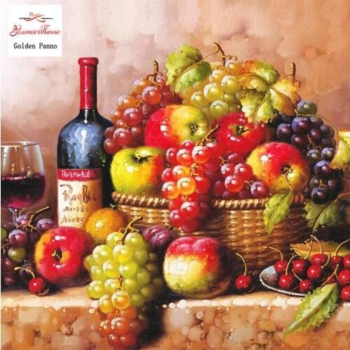 GOLDEN PANNO Diamond Painting Full Square 5D Diy Daimond Embroidery Diamant Mosaic Sale Displasy Broderie Diamant Grapes Fruit12