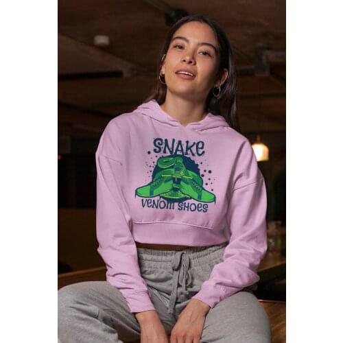 Angemiel Wear Snake Venom Shoes Pink Short Hooded Sweatshirt
