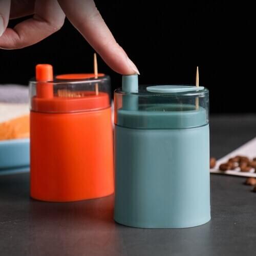 Automatic Toothpick Box Portable Transparent Pop-up Household Table Toothpick Container Storage Box Toothpick Dispenser