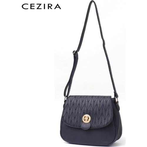 CEZIR 2020 Women PU Leather Crossbdoy Bag Luxury Lock Flap Saddle Bag Female Small Vegan Leather Shoulder Messenger Chic Handbag