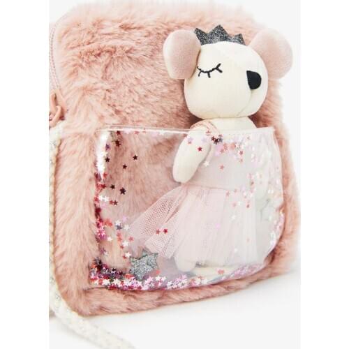 Childrens bags, childrens spring and summer new products, mouse plush small shoulder bag, coin purse