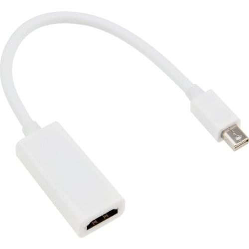HDMI-compatible female to mini DP male 20cm White cable F/M 1080P connector HDTV silver head port wholesales 50pcs/lot