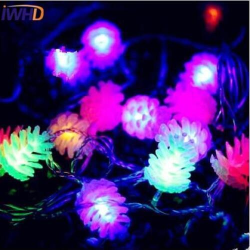 IWHD 10M Pine Nuts LED Christams Lights New Year LED String Fairy Light For Garland Cristmas Decoration Outdoor Luzes De Natal