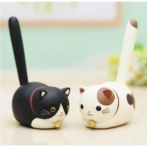 Creative Cartoon Cat Resin Crafts Decoration Home Decoration Cute Black White Creative Student Gift