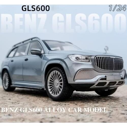 Hot 1:24 scale wheels diecast car benz Maybach GLS600 metal model with light and sound pull back toys collection for boys gifts