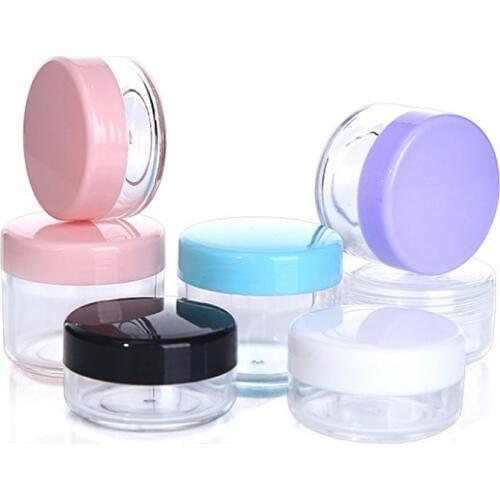 20Pcs/Lot 10g 15g 20g Refillable Bottle Containers For Storage Makeup Cream Nail Art Lip Balm Travel Portable Plastic Jar Pot